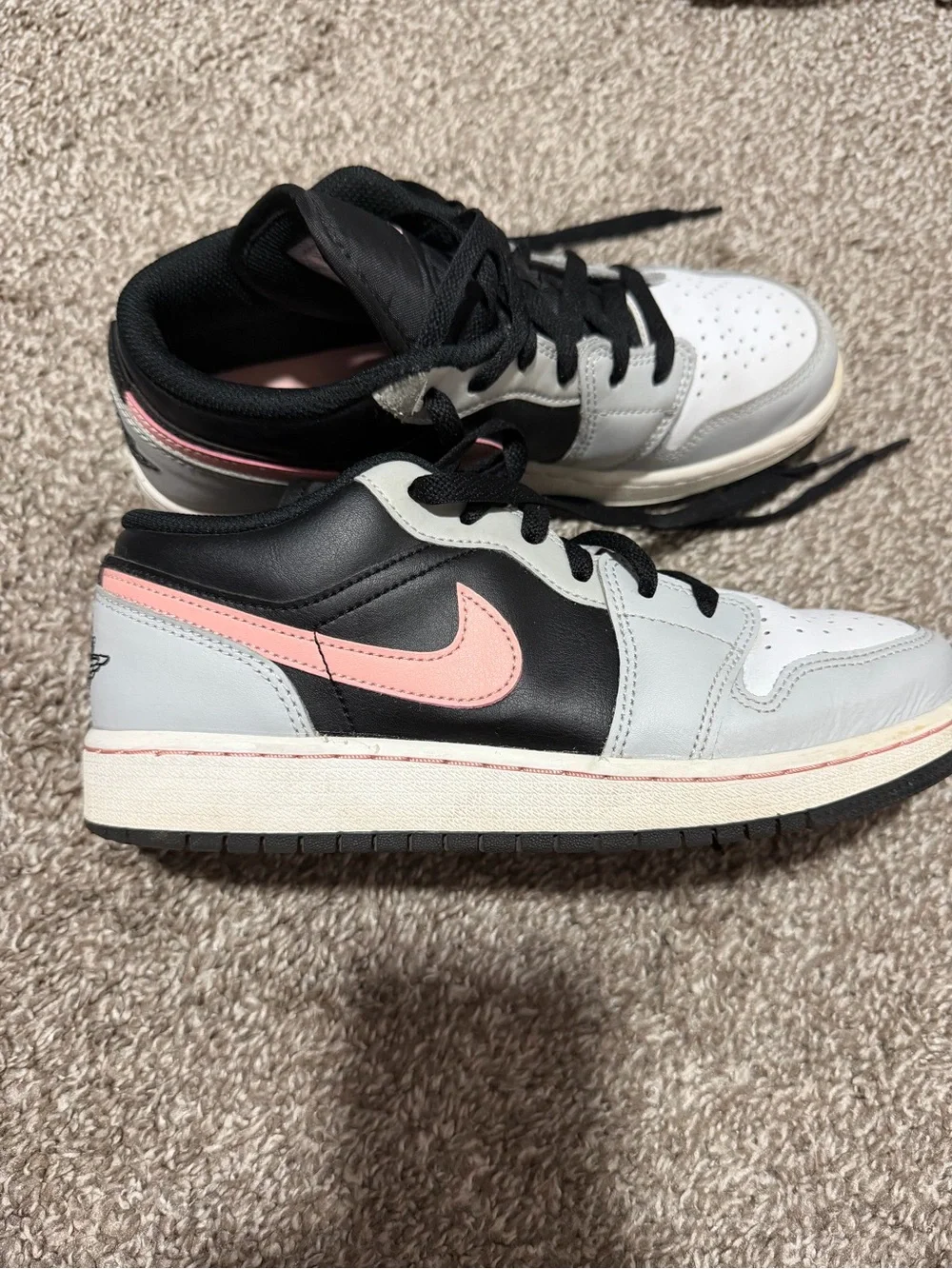 Jordan Low-Top Sneakers in Black, Gray & Pink size 7 women’s